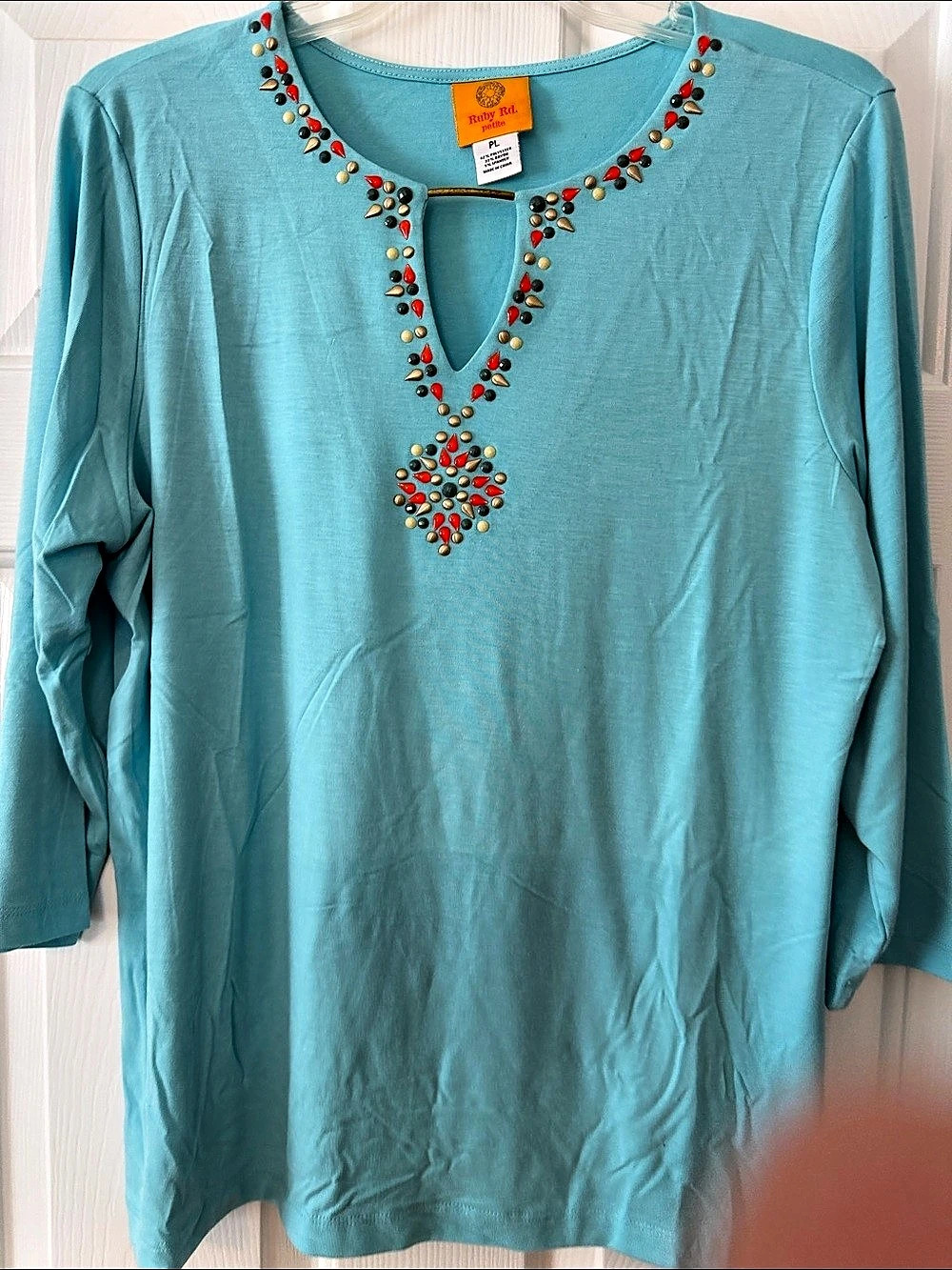 Ruby Rd. petite embellished tunic Embellished Tunic in Blue Petite Large Like Ne